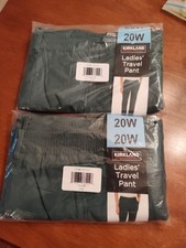 Kirkland Signature Lot of 2 Women's Everyday Travel Pants Green Size 20 W NWT