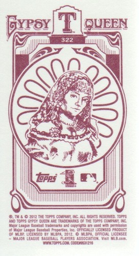 2012 Topps Gypsy Queen Baseball Mini Gypsy Queen Back #322 Elvis Andrus - Picture 2 of 2