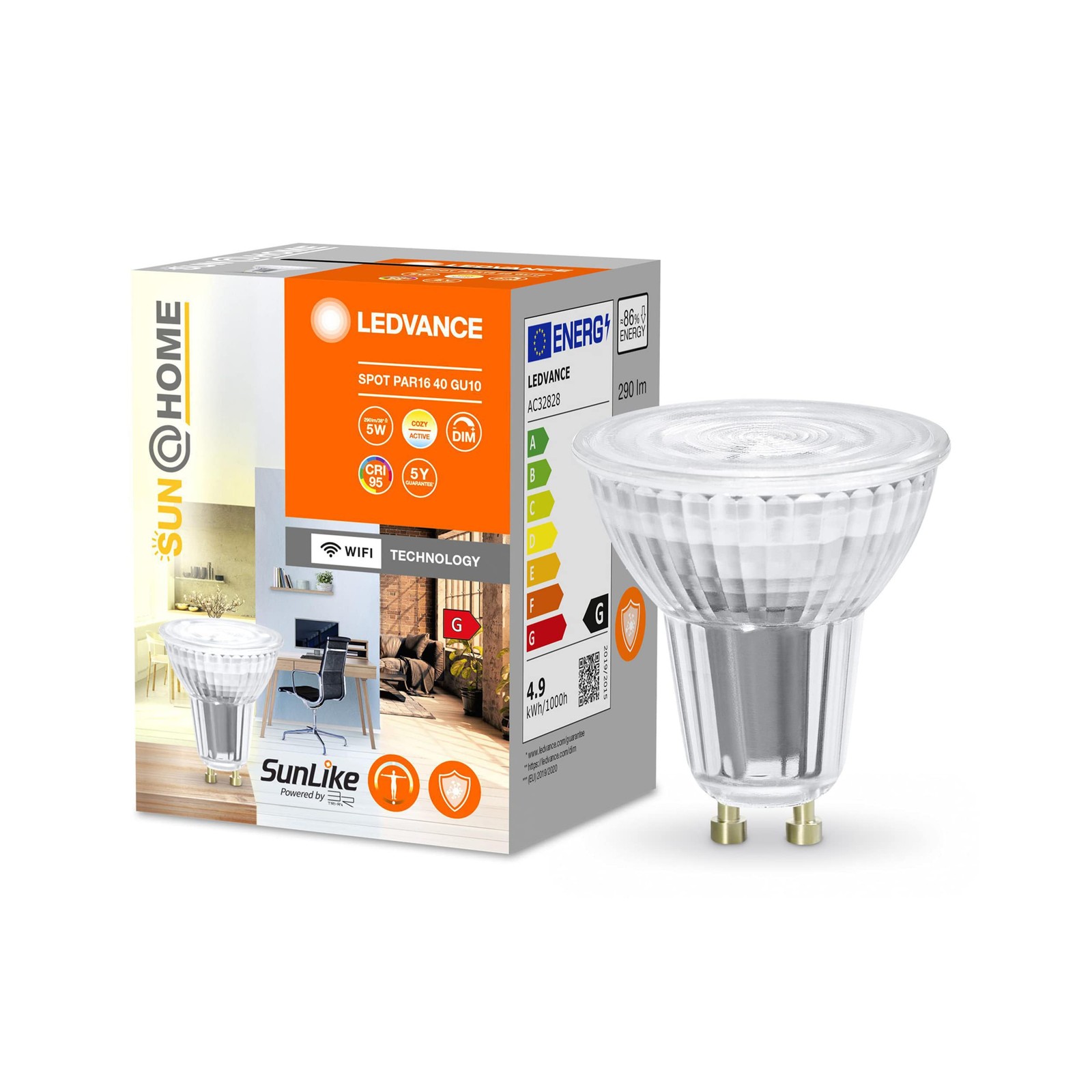 Lampe LED GU10 40W equivalent spot encastrable basse consommation 268 Lm
