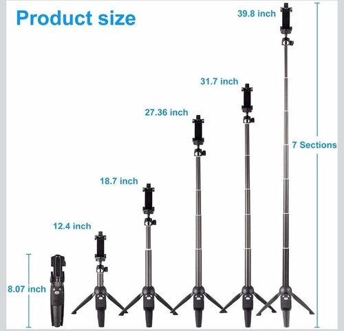 Bluehorn Tripod Monopod Selfie Stick, Long Extendable With Wireless Remote - Picture 6 of 6
