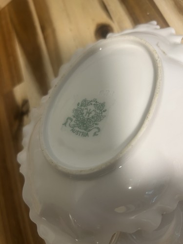 Antique Vintage Austrian Porcelain Small Bowl And Saucer Set Excellent Cond Rare - Picture 4 of 6
