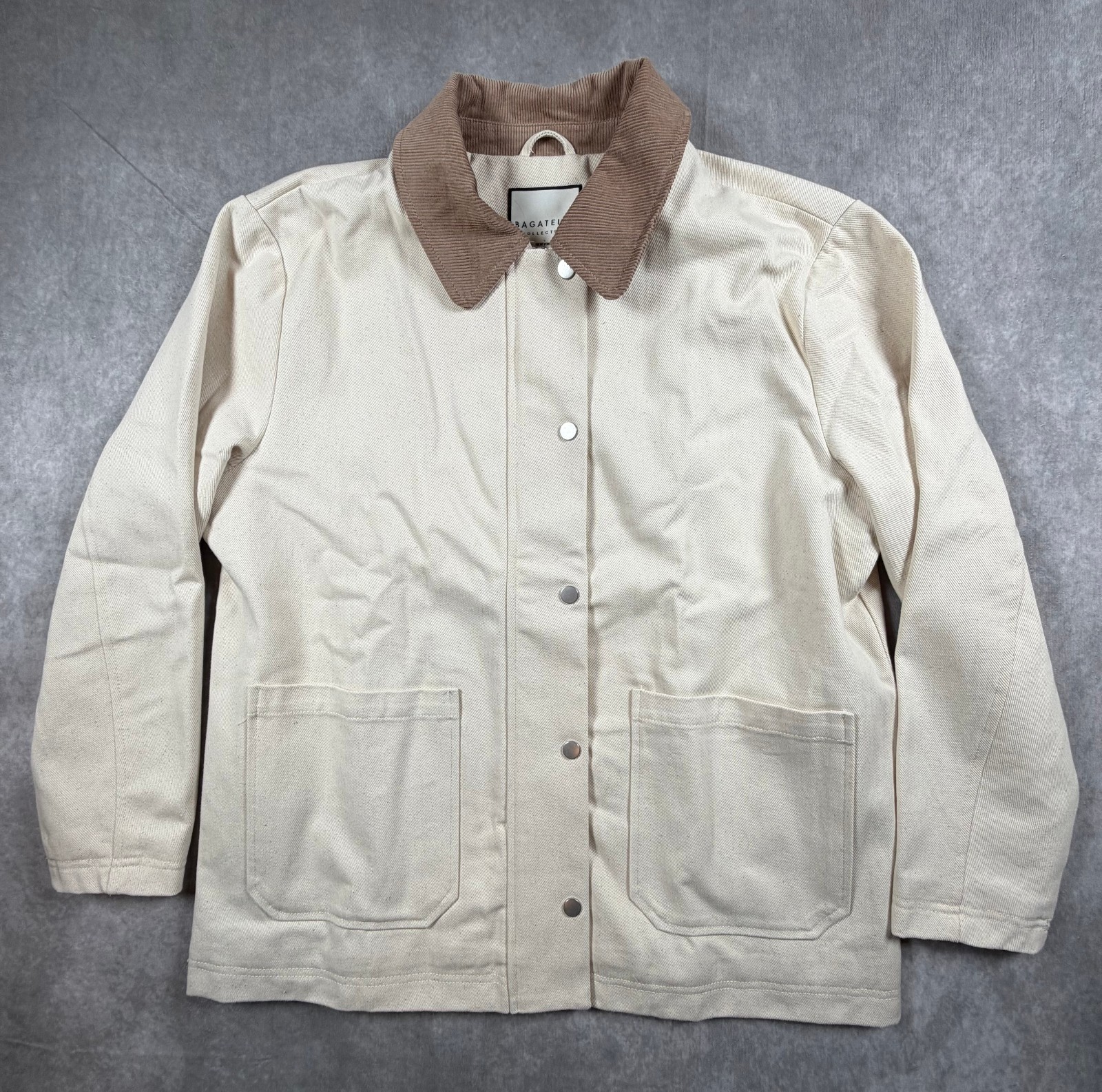 Bagatelle Women 100% Cotton Canvas Barn Jacket Corduroy Collar L