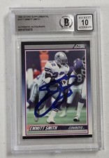 Emmitt Smith Signed 1990 Score Supplemental #101T Rookie Card Beckett AUTO 10