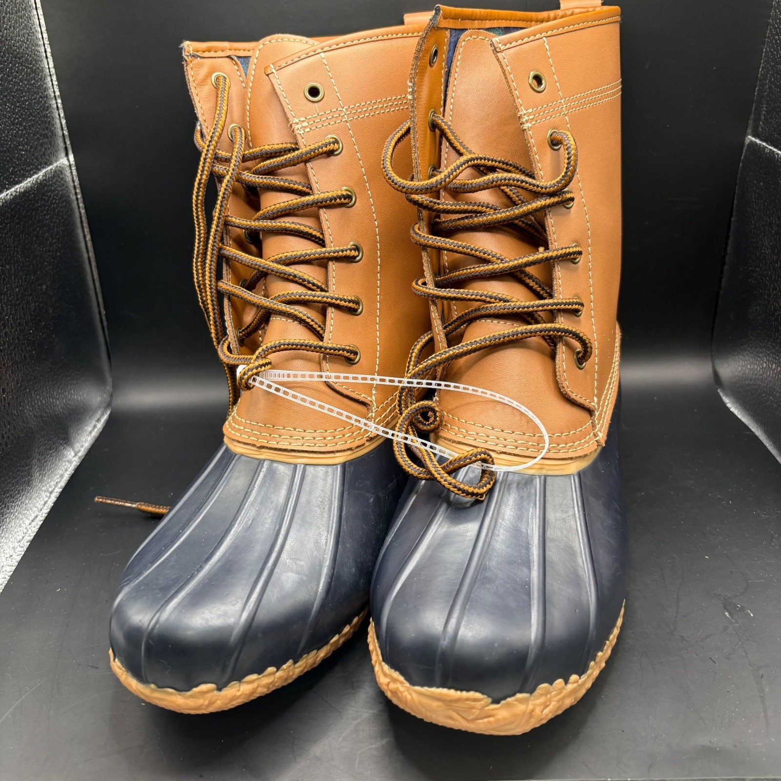 NEW Lands End Womens 8B Duck Boots Leather Waterproof Lace Up Ankle Boots