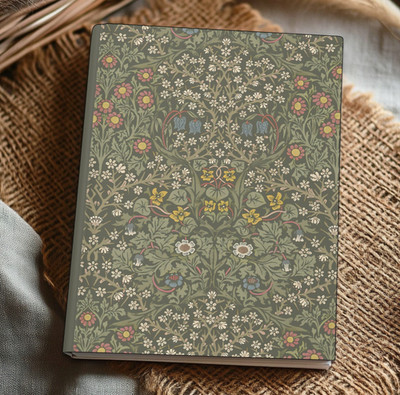 Dark Cottagecore Journal #1, William Morris Blackthorn Notebook, Floral Diary