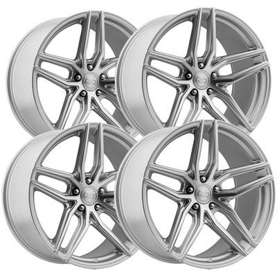 (Set of 4) Select Precision S101 Shadow 19x8.5 5x112 +35mm Brushed Wheels Rims