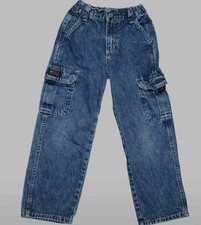Wrangler Straight Leg Cargo Jeans Boys Size 7 Regular Adjustable Waist Gorpcore