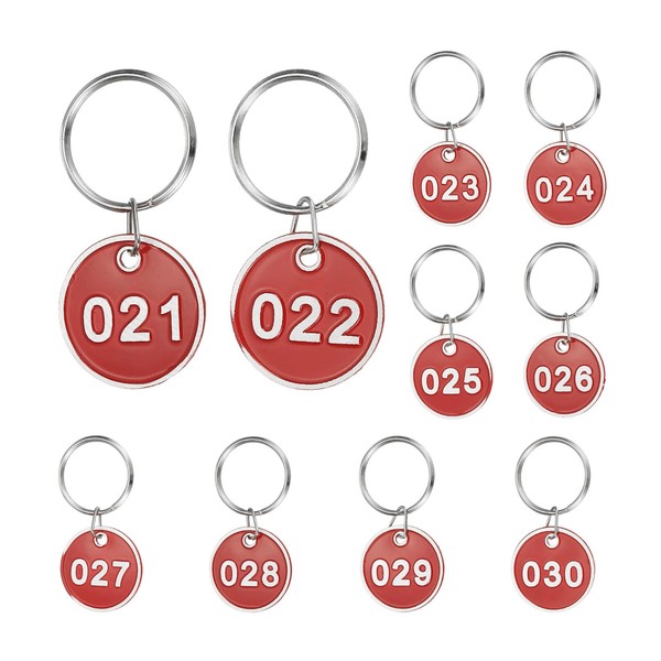 10 StüCk Nummernschilder 21-30, FüR Aluminium ZahlenanhäNger, Rot-image