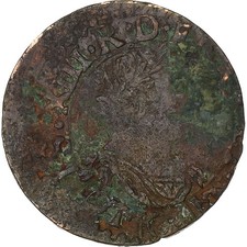 [#1287385] France, Louis XIII, Double Tournois, 1640, Bordeaux, Copper, F