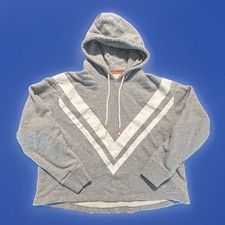 Tory Burch Chevron French Terry Hoodie Women's XS Oversized Tory Sport