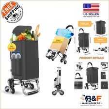 Versatile 3-in-1 Foldable Shopping Cart with Waterproof Bag 110 lbs Capacity
