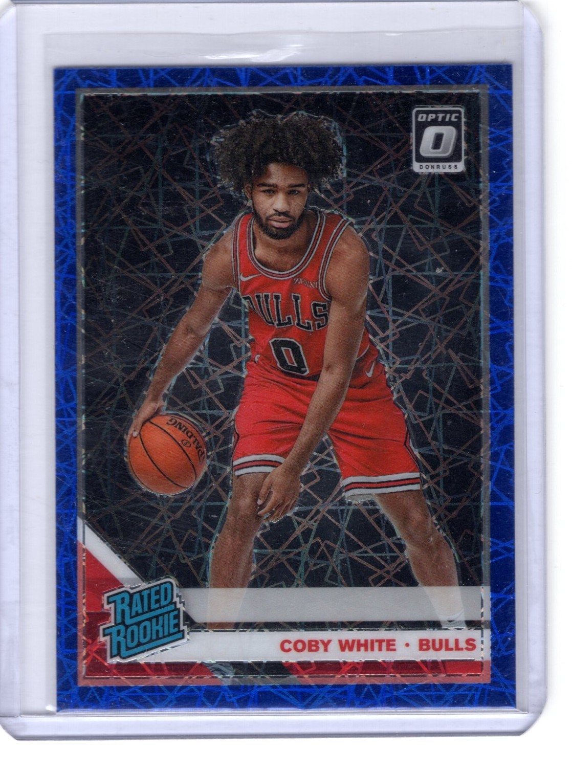 2019-20 Donruss Optic #180 Coby White Blue Velocity RC Bulls