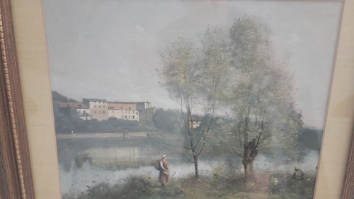 Vintage Corot Druck mit goldenem Holzrahmen 12"x14" - Bild 7 von 9