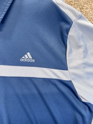 Adidas Shirt Mens 2XLT Blue Gray Polo Golf Short Sleeve Casual Performance - Picture 3 of 8