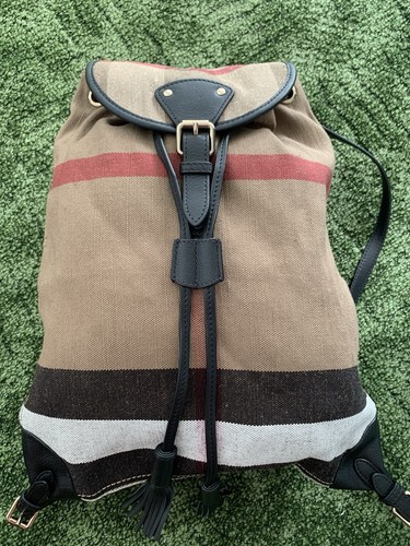 Burberry Canvas Leather Nova Check Rucksack Backpack & Gift Bag BNOT - Picture 8 of 22
