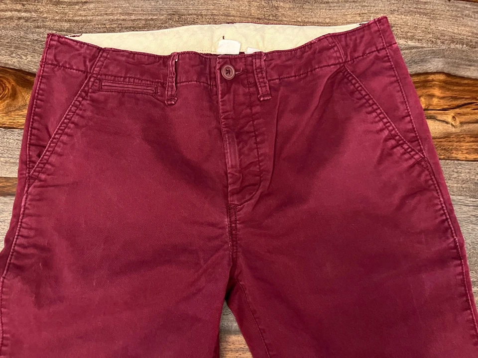Pantalones ajustados para niños Gap rojo granate caqui cintura ajustable talla 18H Foto 2 de 4