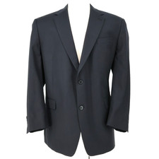 Hart Schaffner Marx Travelor Sport Coat Mens 48R Black Wool Jacket Lined Blazer