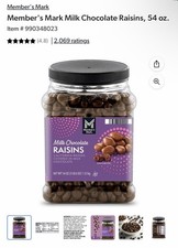 Member's Mark Chocolate Covered Raisins 54oz Bulk Candy Snack Sweet Treat