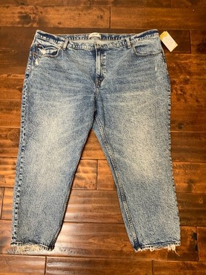 Abercrombie & Fitch Acid Wash The Mom High Rise Blue Jeans, Size 36