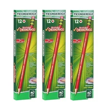 Prang Ticonderoga 12 Count Erasable Colored Pencils Pack of 3 Red Pencils