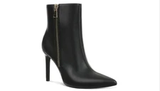 I.n.c. International Concepts Women's Sarishaa Zip Booties - Black Smooth Size 7