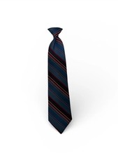 Ketch Boys 18" Clip-On Tie Blue Burgundy Striped Necktie School Uniform Prep