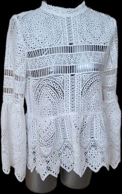 Boohoo Langarm Tunika weiß Gr. S
