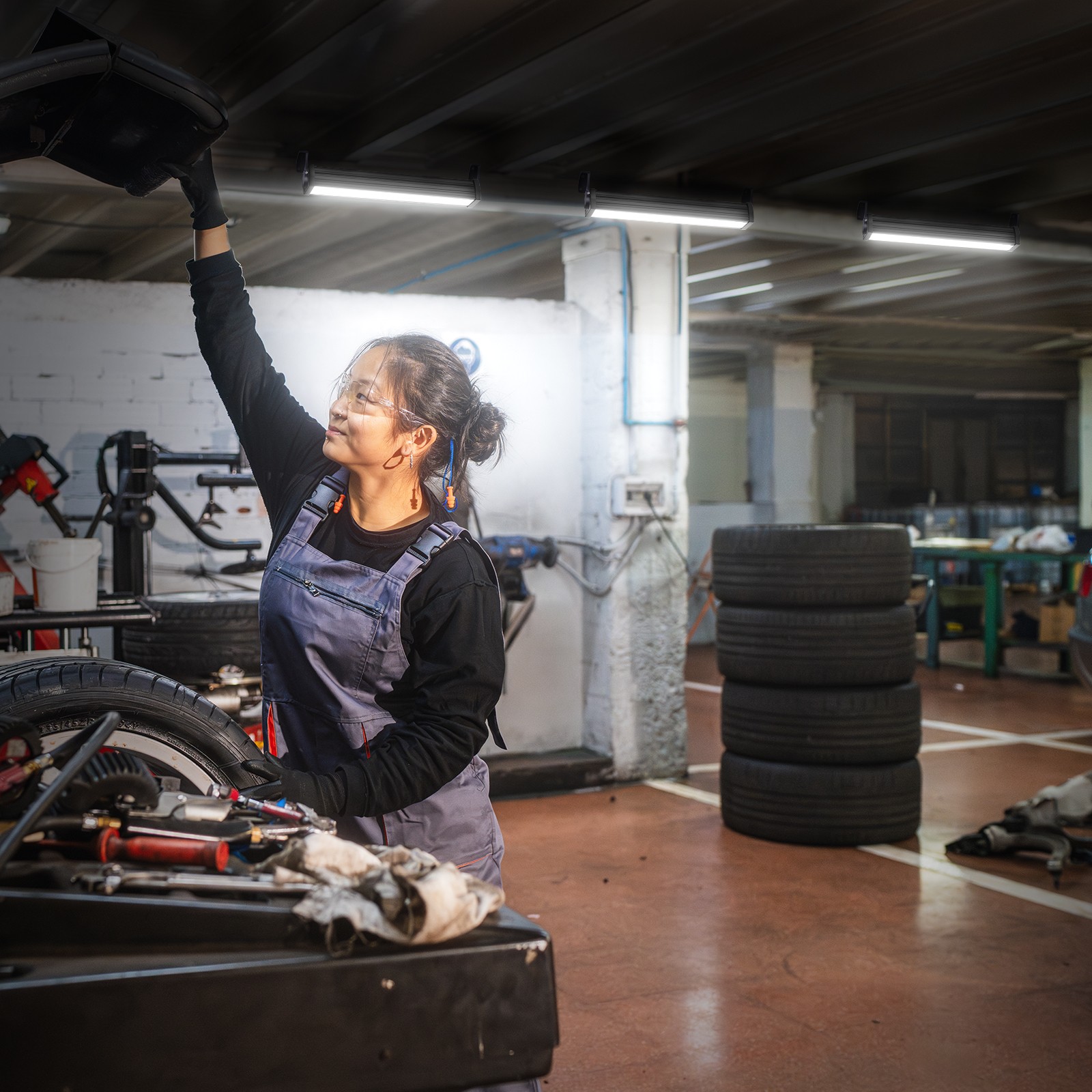 50W LED Linear Flood Light,6000LM 5700K Daylight White for Warehouse,Garage,Shop