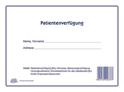 AVERY Zweckform Vordruck ''Patientenverfügung'' 220 x 163 mm (1 Set)