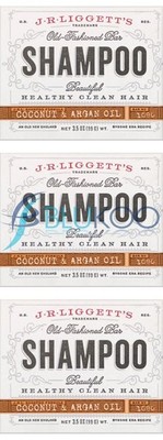 JR Liggetts Vegan Virgin Coconut & Argan Shampoo Bar - 99g (3er Pack)