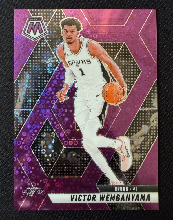Victor Wembanyama 2024-25 Panini Mosaic Fast Break Purple /50 #31
