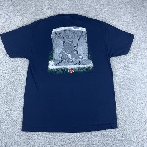 Vintage New York Yankees T-Shirt Mens Large Blue Y2K Got Postseason Anti Red Sox - Picture 2 of 7