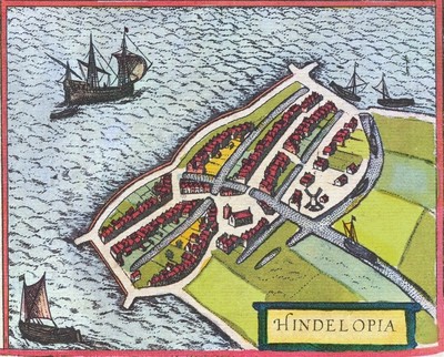 Reproduktion alter Plan von Hindeloopen 1588