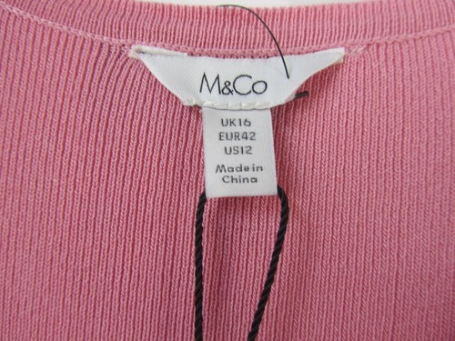 M&Co Pink short sleeved jumper with contrast sleeves ~ Size 16 ~ BNWT RRP £29 - Picture 3 of 7