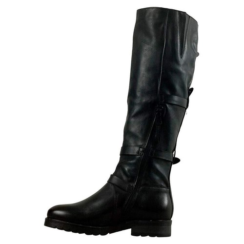 Miz Mooz Peaceful Women's Smoke Buckled Rounded Toe Knee-High Riding Boots - 第 2/5 張圖片