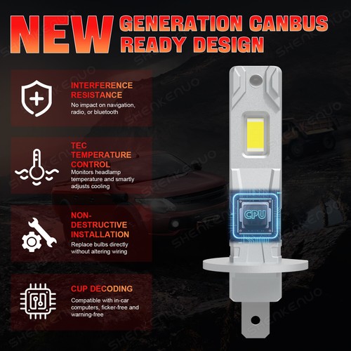 H7 H1 Combo LED Headlight Globes Bulb Bright White For 2006-2011 Honda Civic FN2 - Picture 6 of 17