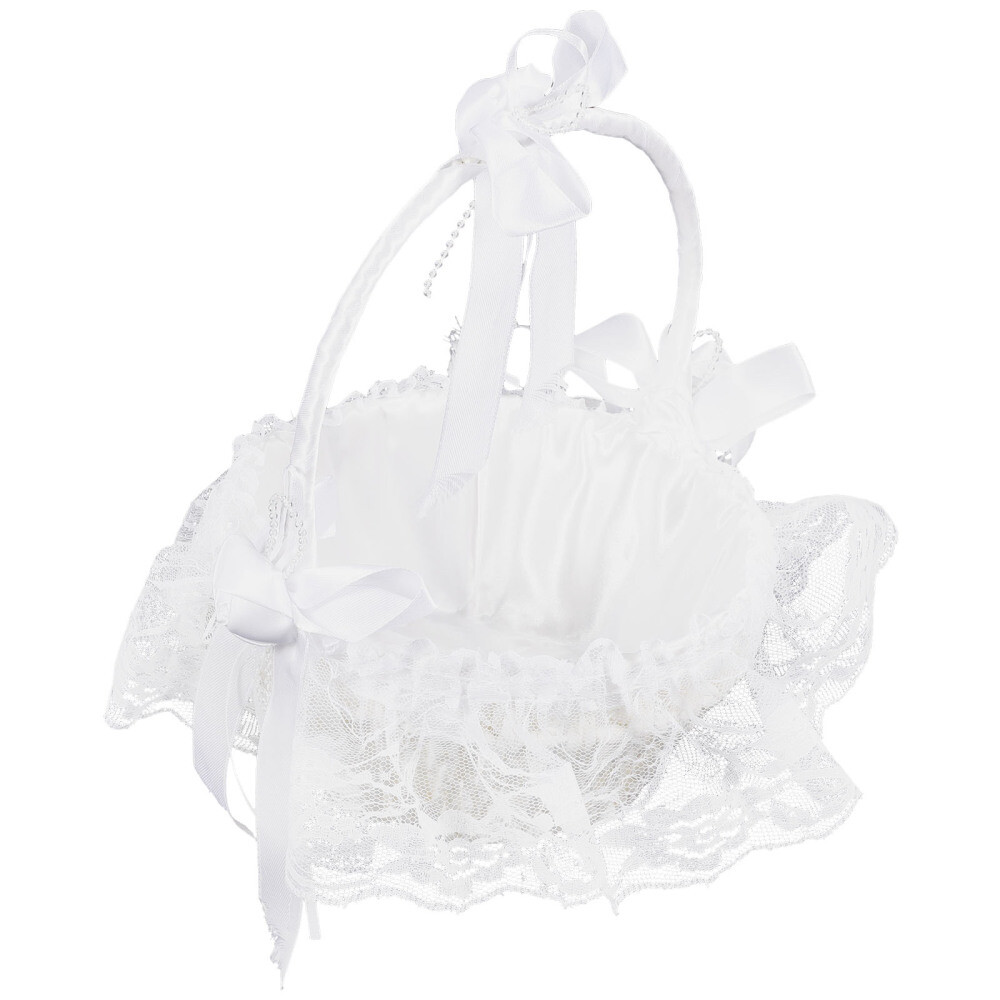 Flower Girl Petal Basket White Flower Girl Basket Rose Petal Holder eBay