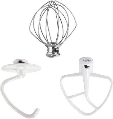 Funmit Mixers Accessories K45WW Wire Whip K45DH Dough Hook K45B Coated Flat B...