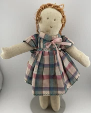 Vintage Handmade Cloth Fabric Doll 12”