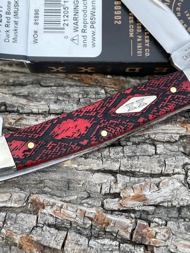CASE XX *c SFO 2025 RED SNAKE SKIN MUSKRAT KNIFE KNIVES - Picture 3 of 8