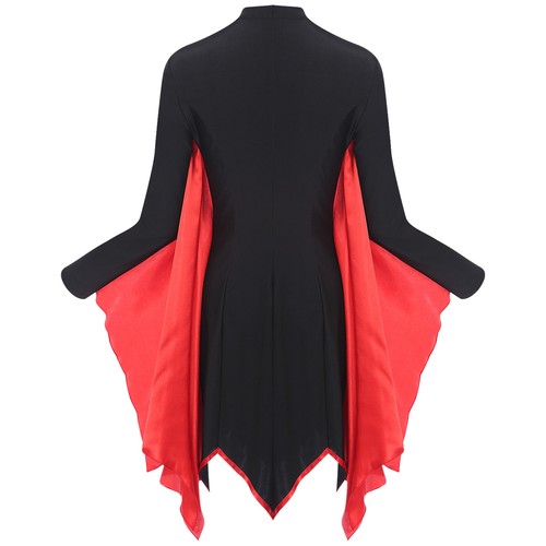 Damen Hexe Cosplay Gothic Teufel Kostüm Unregelmäßiges Trimmen Halloween Sexy - Bild 13 von 22