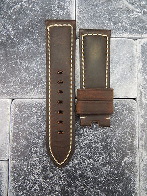 New 24mm Assolutamente Leather Strap Deployment Watch Band Large