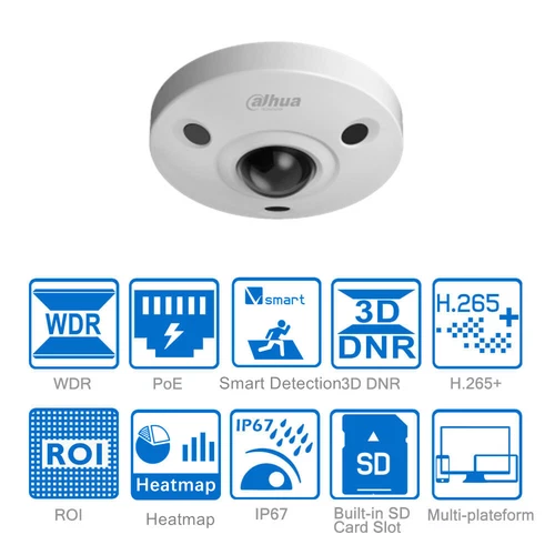 Dahua 12MP Fisheye IP Camera IPC-EBW81242-AS-S2 IR PoE 2-Way Audio US Panoramic - Picture 21 of 21