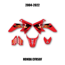 Honda CRF50 HRC Red MX Graphics Decals 2004-2022 21mil Thick Laminated