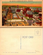 Seattle WA Metropolitan Area of City Postcard Unused (38391)