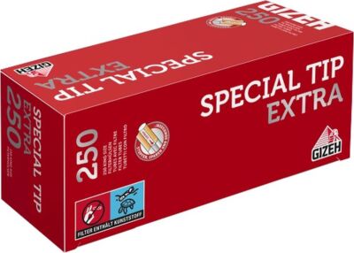  Gizeh Special Tip Extra rot Hülsen Zigarettenhülsen 4x 250er - Packung