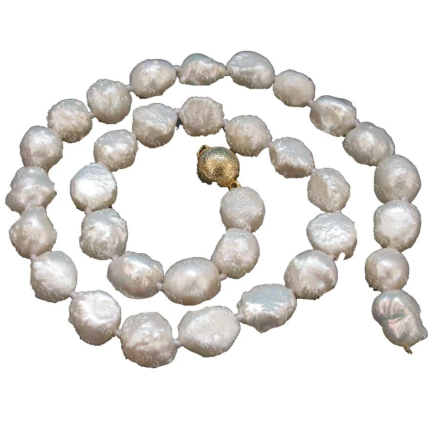 White Pearl Amarillo Oro Lleno Moda Collares y Colgantes