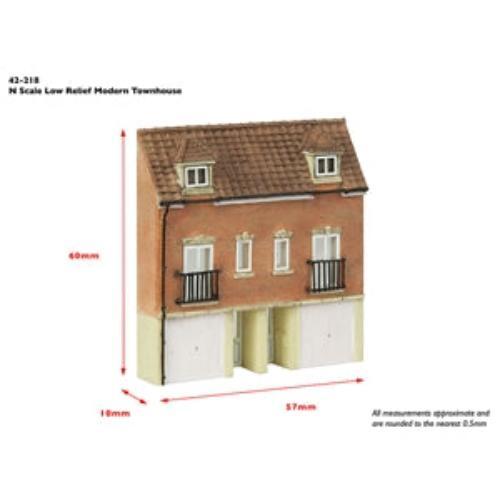 Graham Farish 42-218 N Gauge Scenecraft Low Relief Modern Town Houses - Picture 2 of 3