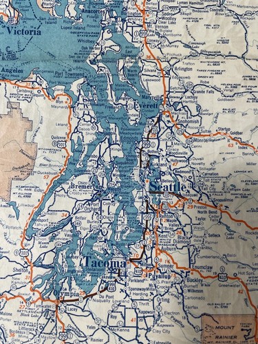 UNION 76 Rare ANTIQUE UNION OIL COMPANY ROAD MAP, Washington And Oregon - Picture 7 of 15
