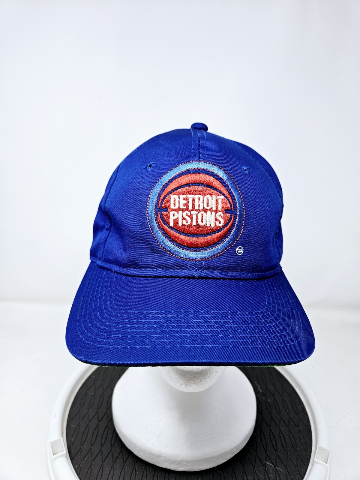Vintage Detroit Pistons Blue Embroided 90s Snapback Hat NBA Used FAST SHIPPING
